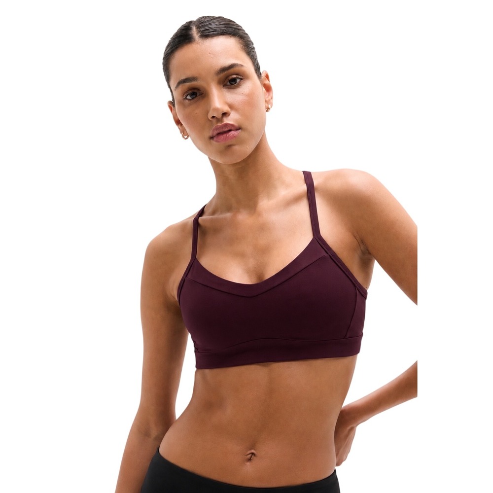 Athleta Vital Sports Bra Women's Size XS Dark Plum Racerback Workout Bra